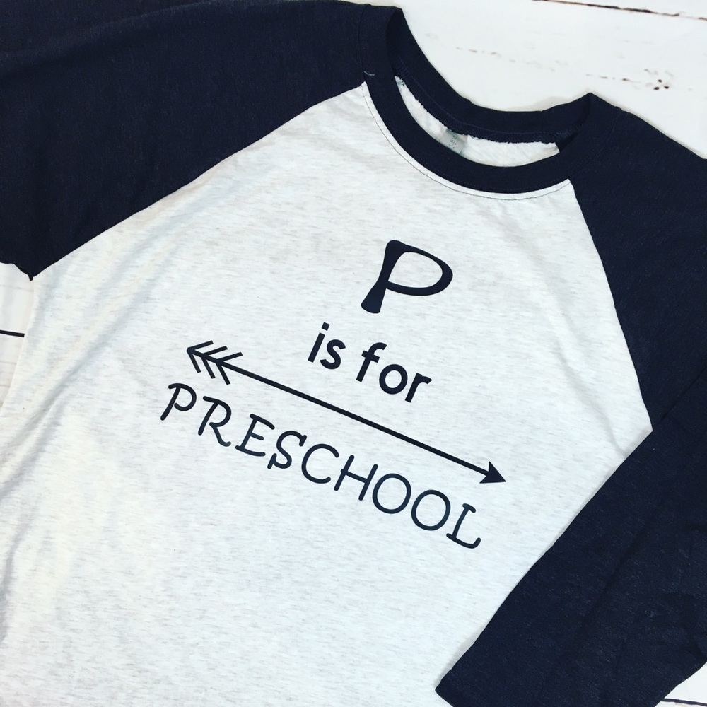 P is for Preschool raglan